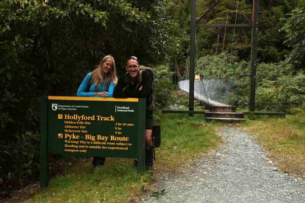 Tramping New Zealand's Hollyford Track - at the start