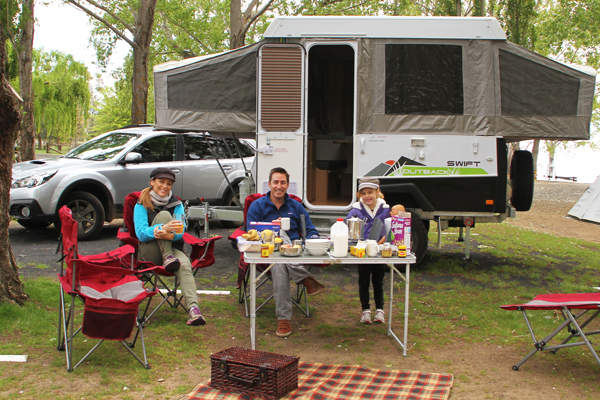 Picnic lunch while caravanning in Australia