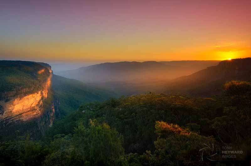 Blue mountains sunsets