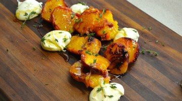 barbecued peaches