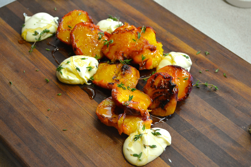 barbecued peaches